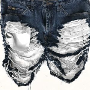 Distressed Denim Shorts